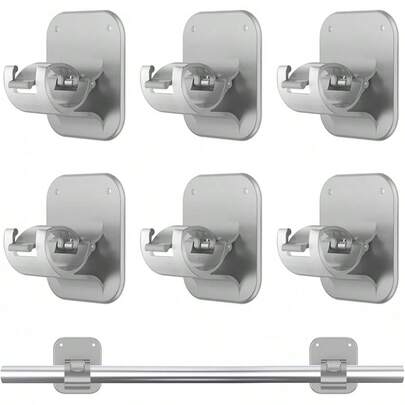 No Drill Curtain Rod Brackets No Drilling Holder 20lb - Renter Friendly Self Adhesive Hooks Apartment Dorm Classroom Essentials Decor Hanging Drapes Rv Over Blinds Kitchen Bedroom Home2025