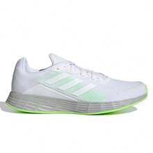 阿迪达斯新款轻盈减震马拉松跑鞋 Duramo SL，透气耐穿休闲装，极简设计霓虹绿白百搭运动鞋，情侣款必备 H04625 - 白綠色 - 查看 2