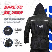 - Traje de lluvia para motocicleta para hombres y mujeres, chamarra de lluvia reflectante y pantalones de lluvia para montar a prueba de intemperie para todas las estaciones - Grande + Negro - - Ver 3