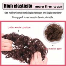 Hair Bun Extension Straight Hair Bun Elastic Band Natural Smooth Updo Donut Ponytail Hair Extension Elegant Hair Bun Wrap Hair Ring Ponytail Hair Accessory Straight Hair Synthetic Wig Elastic Fluffy Hair Bun Wig