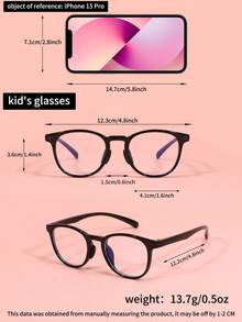 1 Pair Kids Oval Frame Fashion Non-Prescription Glasses, Suitable For Boys And Girls Daily Decoration, Back To School, Holiday, Travel, Halloween Party, Photography Props