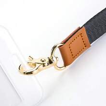 1pc Black Leopard Print Wrist Lanyard Keychain Phone Strap, Nylon Material ID Badge Holder, Multipurpose Lanyard, Great Gift For Family And Friends Christmas