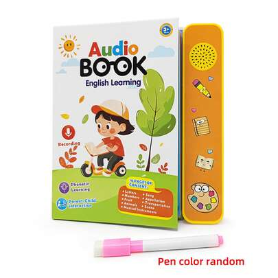1 Set Electronic English Storybook With Recording Function, Smart Early Education Toy, Audiobook For Children (Includes 1 Talking Book, 1 Erasable Foam Marker Pen With Random Color; Supports Recording & Playback, Talking Book Requires 3 AAA Batteries, Sold Separately)