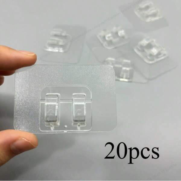 10/20 pièces Crochet adhésif pour installation sans trou de guirlande lumineuse d'extérieur, crochet adhésif puissant, support mural, étagère, porte-chaussures, accessoires autocollants sans couture, JusLaco