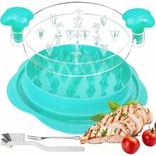 Desmenuzador de Pollo - Desmenuzador de Pollo de 25CM, Tapa Visual, Mango Ergonómico, Antideslizante y Apto para Lavavajillas, Usado para Cortar Verduras y Carne, Desmenuzador de Pollo para Queso Duro (Negro) - Cian - Ver 5