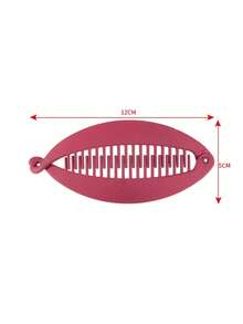 12cm Banana Hair Clip For Women/Solid Oval Clip/Ponytail Holder/Accessory For Girls And Women/Fish Style - Màu Đỏ Sâu - Xem 6