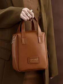 1pc Travel Makeup Bag, PU Toiletries Bag,Multi-Functional Storage Bag, Beauty Storage Bag, Perfume Storage Box, Large Capacity Cosmetic Bag, Holiday Travel Toiletry Bag,Waterproof Makeup Bag,Organization And Storage, Beach Bag, Handbag,Vanity,Summer Travel Essentials,Bohemian Style, Minimalist Style