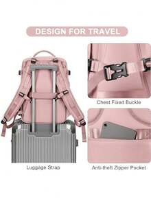 Multifunctional Travel Backpack, Waterproof, With Different Compartments, For School Or Travel - Black and White - View 3