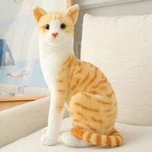 1件仿真猫毛绒公仔，星空猫，花猫，橘猫填充动物玩偶，伴侣玩偶，家居装饰摆件，儿童生日礼物 - 彩色 - 查看 19