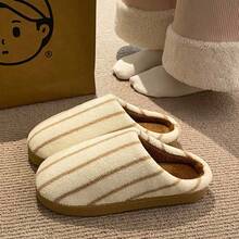 Pantuflas con suela gruesa para mujer, nuevas pantuflas con lazo lindas y cálidas para estudiantes en dormitorios interiores en otoño/invierno