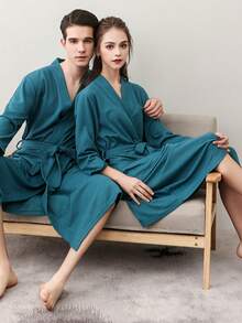 Peignoir de bain épais en coton gaufré pour femmes, peignoir serviette doux et absorbant, en tissu sherpa/fausse laine moelleuse, peignoirs pour femmes, peignoir de spa, peignoir de nuit anti-peluche, maison et étudiant