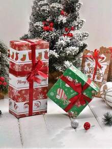 8pcs Shiny Christmas Gift Wrapping Paper - Red, Green, Gold, Blue, White & Pink Snowflake Reindeer Patterns - Elegant Holiday Packaging, Suitable For Christmas, Birthday, Wedding - Holiday Party Decor, Colorful Gift Design Christmas Christmas Decorations Christmas Pajamas Christmas Gifts Christmas Decor - Multicolor - View 2