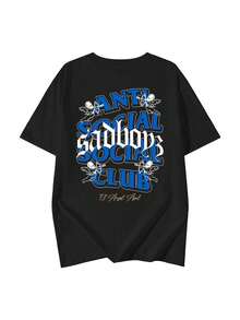 ¡Nueva camiseta 2025! Camiseta estampada de manga corta, cómoda y versátil. Puede usarse sola o como prenda interior. Con diseño de cuello redondo holgado, perfecta para la oficina, la escuela, salidas de fin de semana o viajes. Fácil de combinar en el día a día, ofrece una sensación fresca y ligera. Diseño unisex, ideal también para llevar en pareja. - Negro - Ver 4