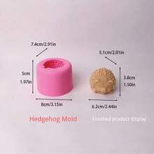Molde de silicona en forma de erizo 3D - Molde para manualidades con resina, jabón y yeso para artesanías de animales, decoración del hogar y regalos hechos a mano