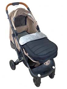 1pc Universal Stroller Foot Cover, Baby Sleeping Bag, Windproof Waterproof Fleece Lining, Suitable For Autumn/Winter Baby Travel - Black B - View 5