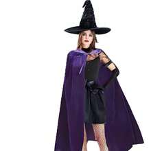 1 peça chapéu de pelúcia de Halloween, chapéu de festa cosplay de mágico unissex, boné pontudo de bruxa preto sólido, camurça falsa de Natal - Multicolorido - Ver 3