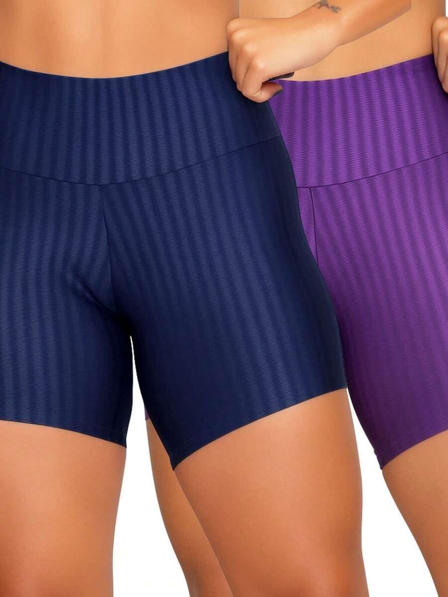 Kit 2 Shorts Academia Feminino 3D Básico Primavera Verao