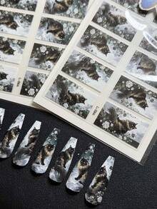 2packs Luxury Designer Original Design Cat Nail Sticker L-064