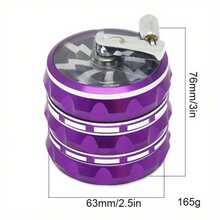 Molinillo de hierbas de 2.5 pulgadas, molino de especias, mortero y maja, triturador de sal, tabaco, vainilla, portátil de 4 secciones, manual, de aleación de zinc, para triturar hierba cruda, accesorio para fumar cigarrillos, regalo