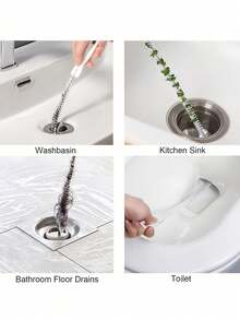 3 Piezas Juego de Herramientas de Limpieza de Desagües (Con Gancho de Almacenamiento), Incluye Removedor de Desagüe Flexible y Cepillo, Removedor de Obstrucciones de Cabello para Fregadero, Ducha y Bañera, Captura Efectivamente el Cabello y Limpia las Tuberías para la Cocina y el Baño, Decoración de Otoño, Regreso a Clases