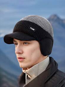 Ultimate Winter Warm Knit Hat Beanie With Brim & Ear Flaps - Super Soft Thermal Lined, Windproof & Water-Resistant Unisex Cap For Men & Women - Perfect For Outdoor Skiing, Hiking, Trekking & Daily Urban Fashion - Made With Premium Merino Wool