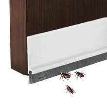 Door Sweep For Door Bottom, Integrated Bottom Door Draft Stopper With Brush, Self-Adhesive Under Door Seal For Insect/Dust/Noise/Hot Or Cold Air Insulation, 100cm