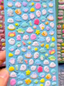 可爱卡通动物泡沫贴纸,文具,笔记本贴纸,笔记本衬纸,贴纸笔记本,不干胶贴纸 - 彩色 - 查看 11