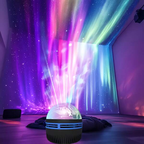 1 Stück/2 Stücke Nordlichter Rotationsprojektor USB Lampe, Bürobeleuchtung Dekoration, Heimdekoration, Atmosphäre Zubehör mit Schlaf Nachtlicht, USB Stecker, perfekt als Weihnachts-, Halloween-Geschenk