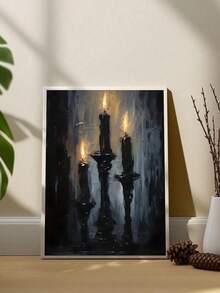 1 pieza Pintura de arte de pared de vela de Halloween vintage, estilo gótico y academia oscura, impresiones fantasiosas góticas y de academia oscura de terror, decoración de otoño y Halloween para dormitorio, sala de estar, oficina, comedor, cocina, sala de estudio, pasillo, dormitorio, baño, regalo ideal para amigos, arte de pared, decoración del hogar, decoración de habitación, arte de pared en lienzo, pósteres, sin marco