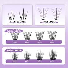 Lash Clusters Kit Using At Home: Eyelash Extensions, Ultra - Light, Natural, Fluffy, Wispy, Waterproof, Anime, Manga, Eye, D Curl, 16 - 20mm, C3+C9, FT126