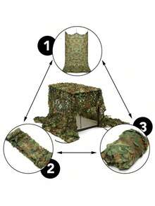 1pc/2*3M, 3*4M, 4*6M Outdoor Forest Hunting Camouflage Net, Camouflage Sunshade Net, Camouflage Net, Hiding Decoration, Grass And Tree Concealment Net, Camping Camouflage Net, Military Camouflage Sunshade Net For Hunting Vehicle, CS Camping Military Hunting Sports Shooting Curtain, Bedroom Ceiling Birthday Party Home Decor Net