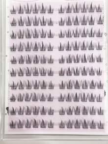 120 件黑色向日葵无胶假睫毛，透明自然分段自粘 C 型卷睫毛 - C - 查看 5