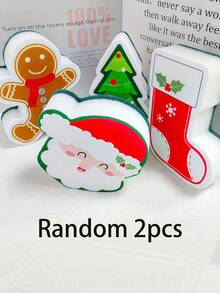 2 Pacotes Aleatórios de Esponjas de Cozinha de Natal - Design Dupla Face com Padrões de Papai Noel, Árvore e Meia, Perfeito para Decorações e Presentes de Feriado