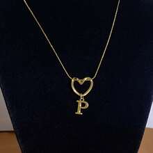 1 Piece Of Fashionable And Simple Stainless Steel Hollowed-Out Heart A-Z,26 English Letter Pendant Titanium Steel Necklace, Female Surname Collarbone Chain, A Niche And Light Luxury Gift For Best Friends, Family And Loved Ones On Festivals! Suitable For Daily Casual Wear Of Necklace Jewelry