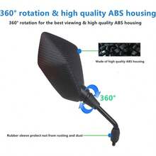 - Espejos retrovisores convexos universales para motocicleta, con tornillo de 10 mm, abrazadera de montaje de manubrio compatible con Cruiser, Victory y ms - Negro - Ver 3