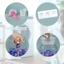 2 Frascos de Vidrio Transparentes para Organizar la Lavandería - 1/2 Galón Cada Uno, con 2 Cucharadas y 6 Etiquetas - transparente - Ver 7