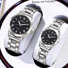 Couple's Quartz Watch, Fashionable Casual Watch, Suitable For Valentine's Day Or Thanksgiving Gift, Suitable For Daily Wear For Men And Women, Ideal For Birthday Gifts, Parties, Holiday Gatherings, And A Perfect Gift For Yourself Or Friends (Excluding Gift Box) - 銀色 - 查看 9