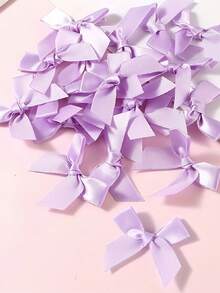50 Stücke/Packung bunte Schleife Geschenkverpackung Dekoration Handwerk Kartendekor, Haaraccessoires, Luftballonschleifen, Hochzeitsdekoration, Raumdekoration, Heimdekoration - Lila