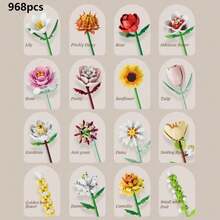 花束积木套装，DIY组装，单枝永生花，玫瑰，人造花，创意装饰，花瓶装饰，家居装饰，适用于节日礼物，生日礼物，情人节礼物，结婚礼物，圣诞节礼物 - 花枝 - 查看 18