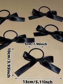 5 件女士黑色蝴蝶结发带 - 可爱时尚的日常发饰，完美的礼物之选，柔软面料材质，牢固固定发夹，可爱发饰，日常发带，蝴蝶结装饰假发，织物蝴蝶结 - 彩色 - 查看 4