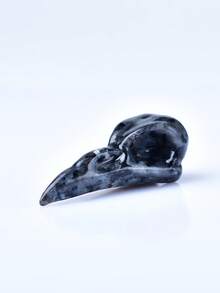 1pc 5cm/1.97in Crystal Carved Bird Skull Decor, Desktop Ornament, Ideal Crystal Gift