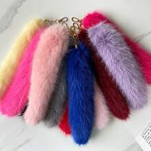 1 pezzo Portachiavi peluche a forma di coda di animale - Adatto per cosplay in tutte le stagioni - Vari portachiavi e portachiavi per auto, anelli portachiavi, appendichiavi, eleganti portachiavi per borse, appendichiavi per zaini, pendenti per zaini, regali di compleanno, regali per feste, piccoli regali per vacanze, ciondoli per borse auto, accessori auto, regali per amici, sorelle, regali per la madre, il padre, la laurea e l'insegnante - Multicolore - Visualizzare 1