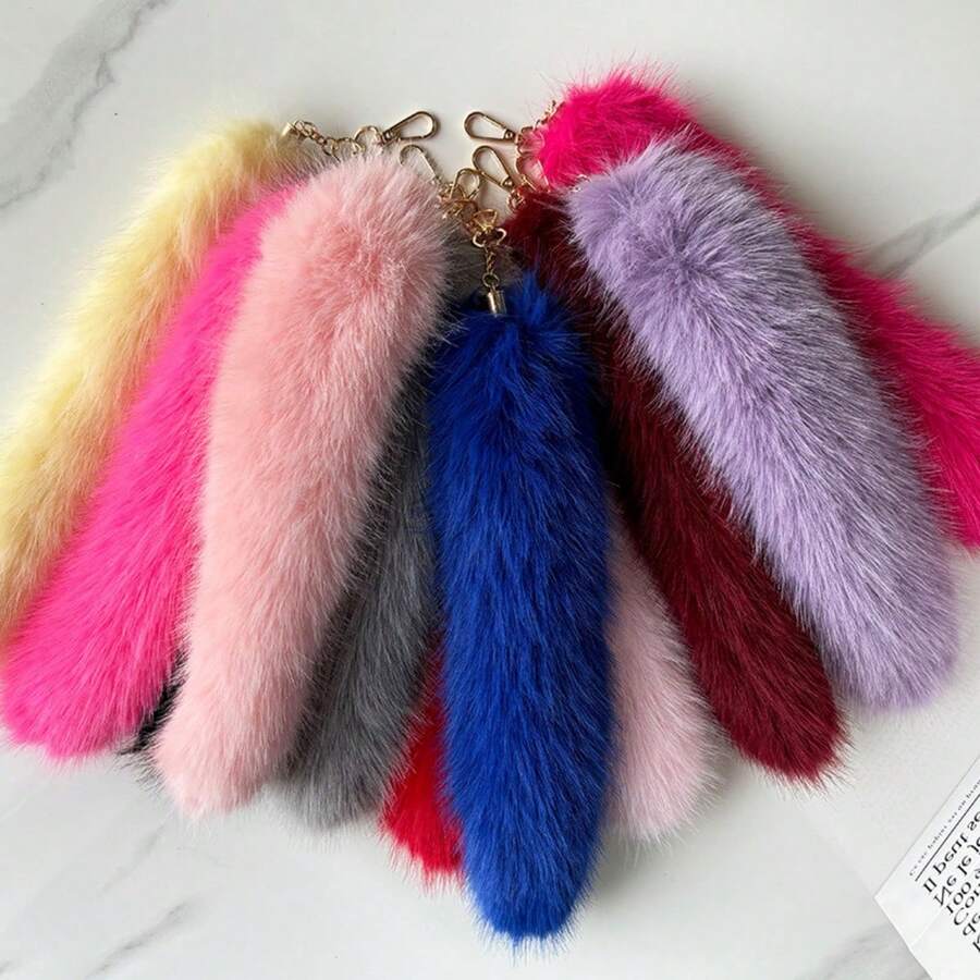 1 pezzo Portachiavi peluche a forma di coda di animale - Adatto per cosplay in tutte le stagioni - Vari portachiavi e portachiavi per auto, anelli portachiavi, appendichiavi, eleganti portachiavi per borse, appendichiavi per zaini, pendenti per zaini, regali di compleanno, regali per feste, piccoli regali per vacanze, ciondoli per borse auto, accessori auto, regali per amici, sorelle, regali per la madre, il padre, la laurea e l'insegnante - Multicolore - Visualizzare 1