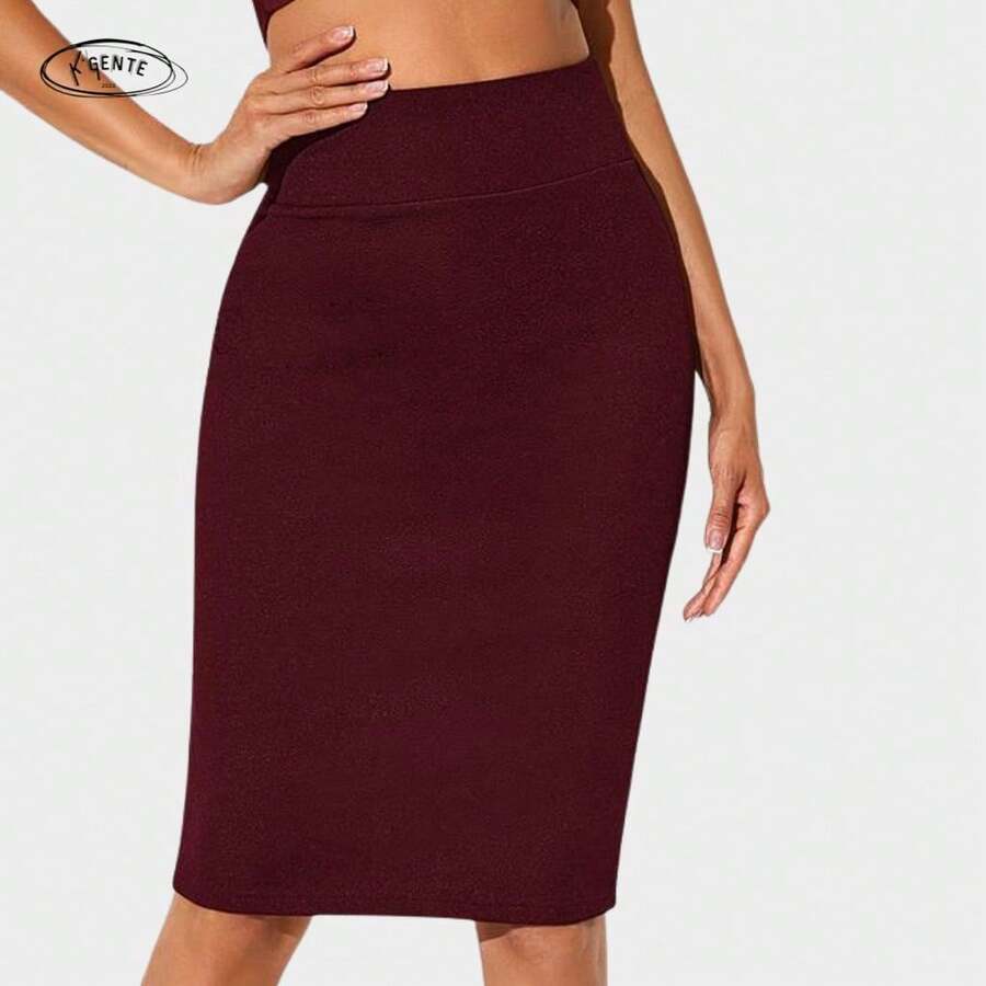Women Skirts - Màu Đỏ Sâu - Xem 1