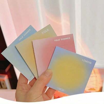 1pc Gradual Change Of Color  Notes, Macaron Color Memo N Times Sticky Note Paper Can Be Torn Note Stickers