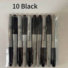 Marcadores Permanentes Pretos - Ponta Grossa, Tinta de Secagem Rápida Sem Sangramento, Linha Larga - Para Arte, Escritório e Materiais Escolares