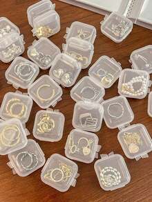5/50pcs Mini Clear Plastic Storage Boxes, Jewelry Storage Boxes, Transparent Storage Containers, Multifunctional Portable Storage Containers With Lids, For Small Items, Crafts, Jewelry, Hardware