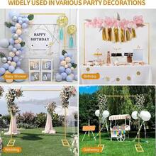 Soporte de arco dorado, arco de boda, soporte de arco de metal cuadrado y rectangular para globos, marco de arco de jardín para boda, fiesta de cumpleaños, decoración de fondo para photocall