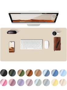 Leather Desk Pad, Office Desk Mat, Large Mouse Pad, Writing Board, Office Desk Blotter, Black, White, Purple, Pink, Gray, Green, Blue Non-Slip PU Leather Imprint, Laptop Pad, Waterproof Writing Mat For Office And Home Gaming Mouse Pad Desk Accessories Office Supplies Office Desk Accessories Mousepad Mouse Pad For Desk - Multicolor - View 31