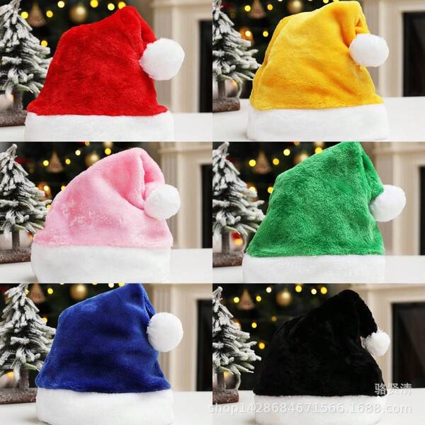 قبعة قصيرة من الفرو الصناعي للكبار لأجواء عيد الميلاد، متوفرة باللون الأحمر والأخضر والوردي والأزرق والأسود والرمادي والبنفسجي، مستلزمات ديكور أجواء عيد الميلاد، ديكورات عيد الميلاد لغرفة الشتاء